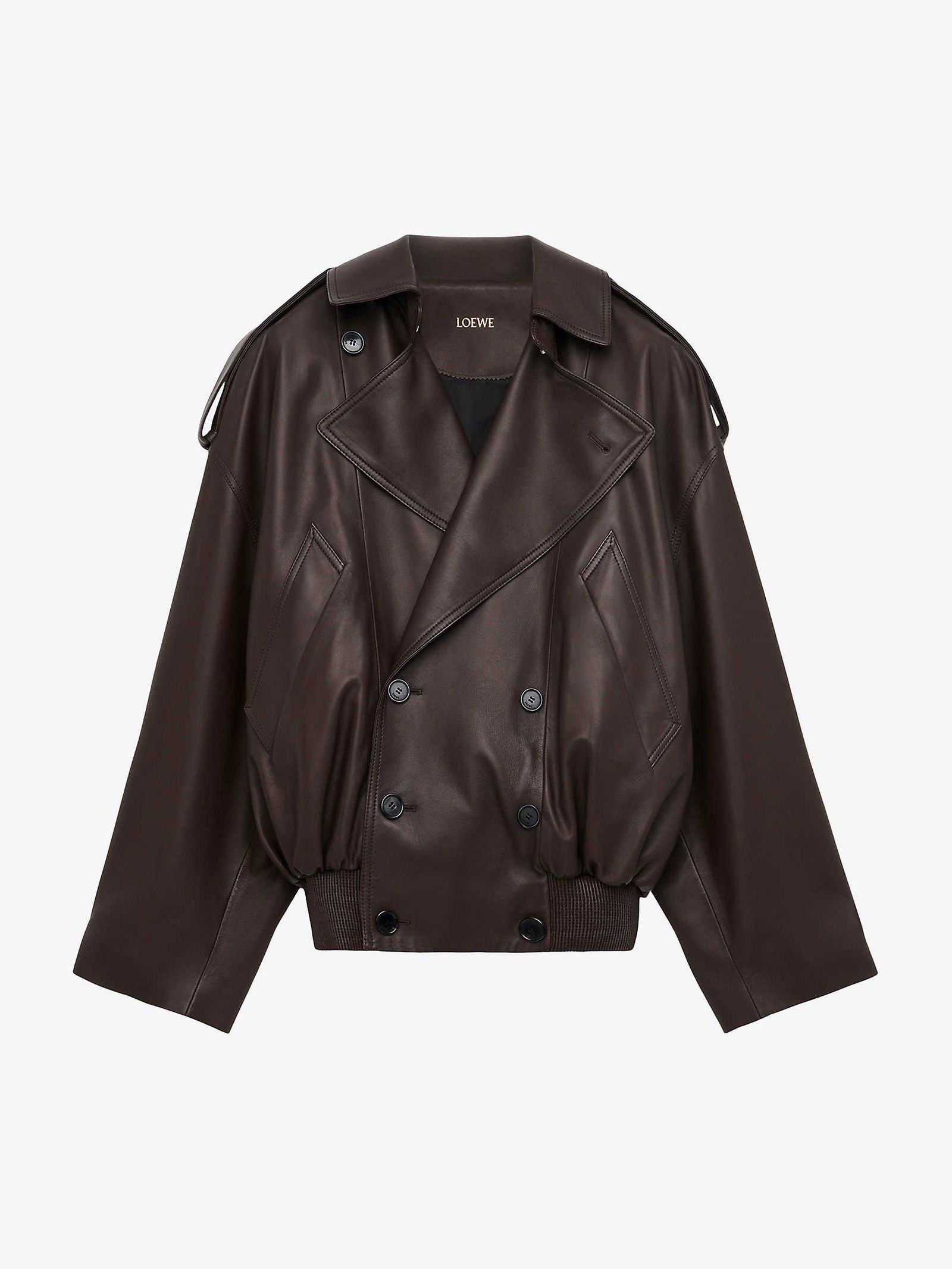 store online Loewe Balloon Wide lapel Oversized Leather Biker