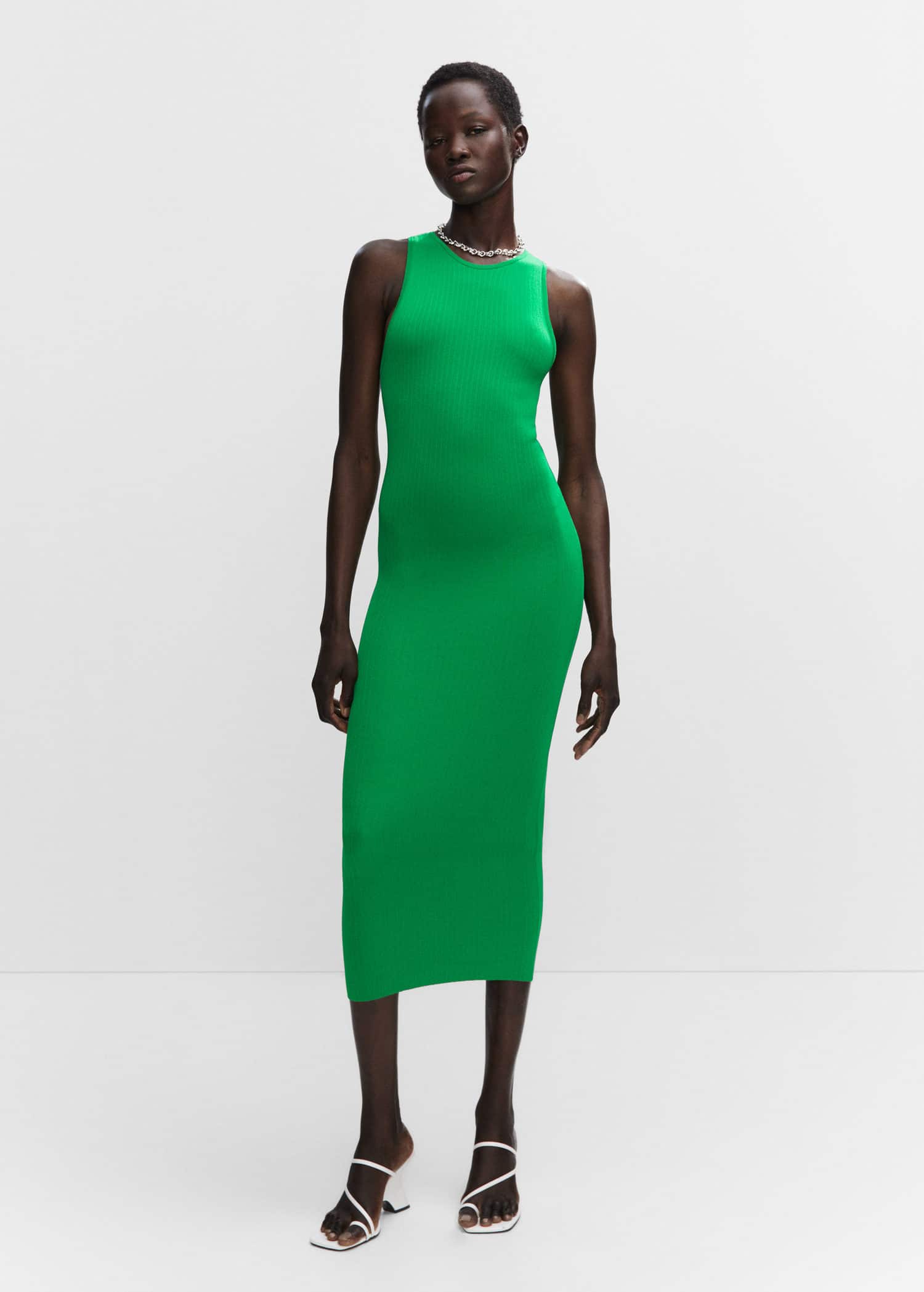mango ribbed dress MANGO Ribbed Knit Dress With Zipper