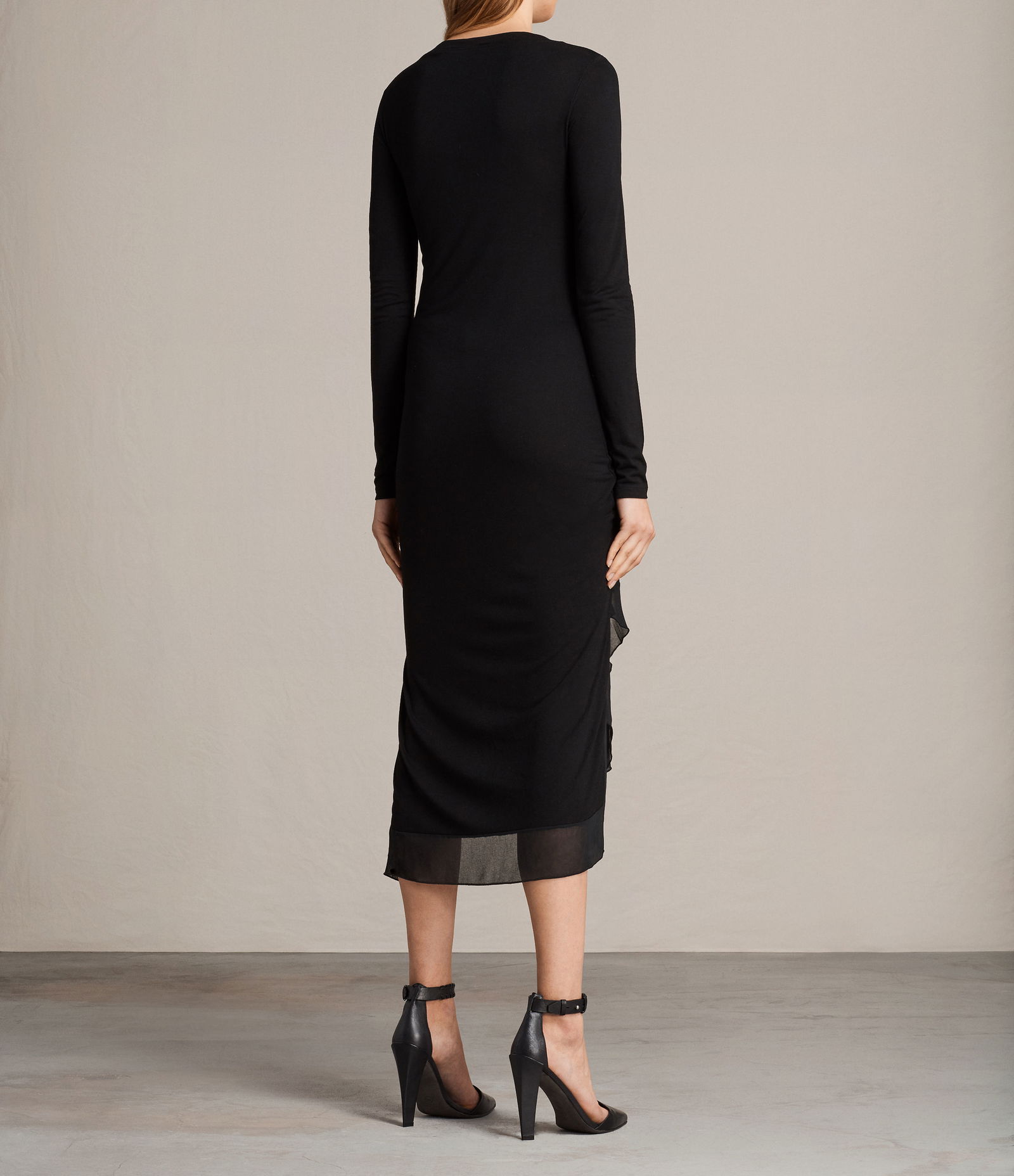 all saints riviera jersey dress 60% off ALLSAINTS Miro Long Sleeve Maxi dress