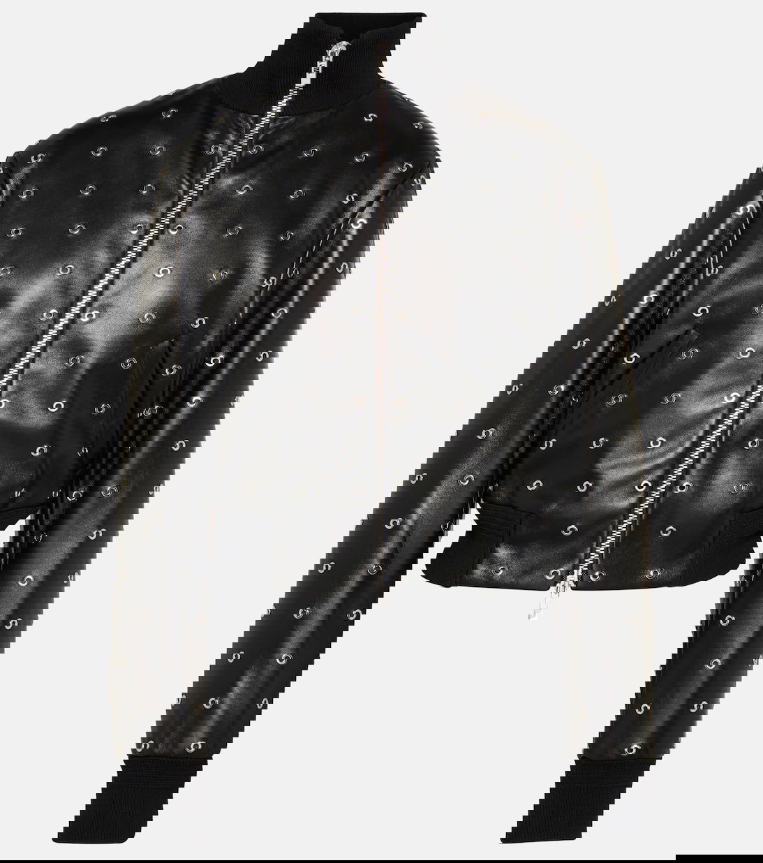 Alaïa Studded Leather Bomber Jacket endource