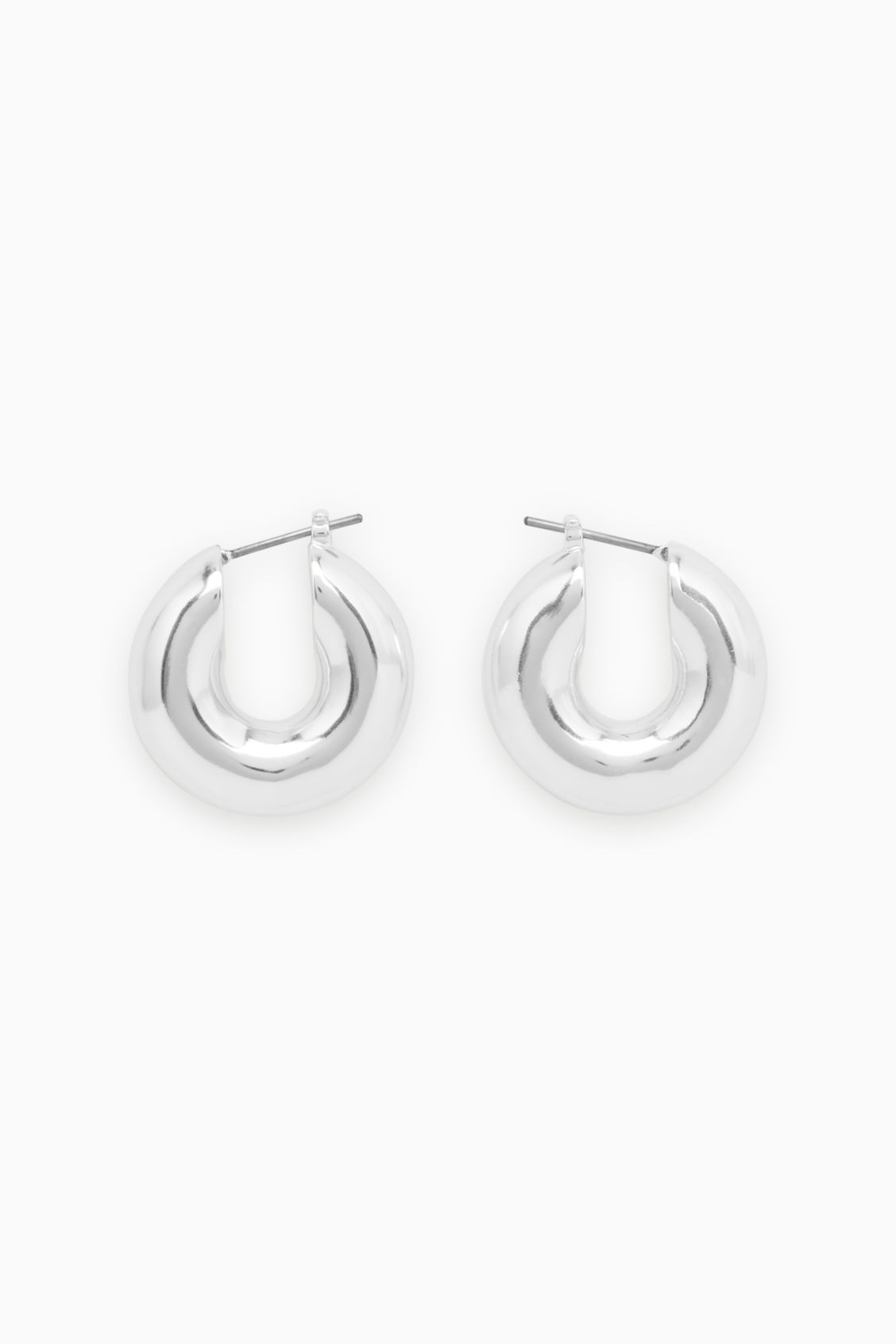 COS Small Chunky Hoop Earrings in SILVER | Endource