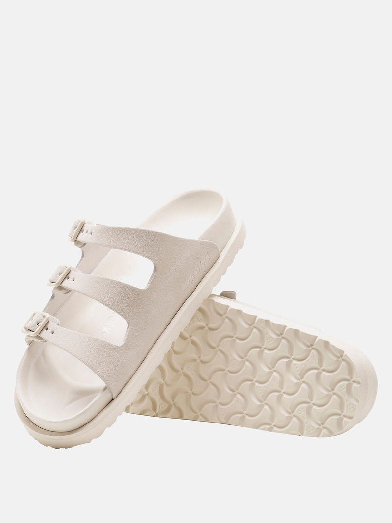 BIRKENSTOCK Florida Rubber Slides in White Endource