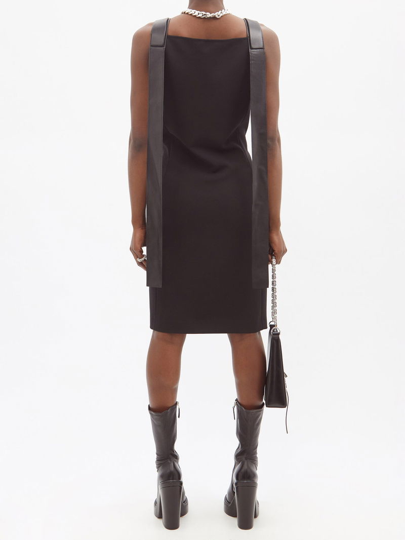 GIVENCHY Leather-Strap Jersey Mini Dress | endource
