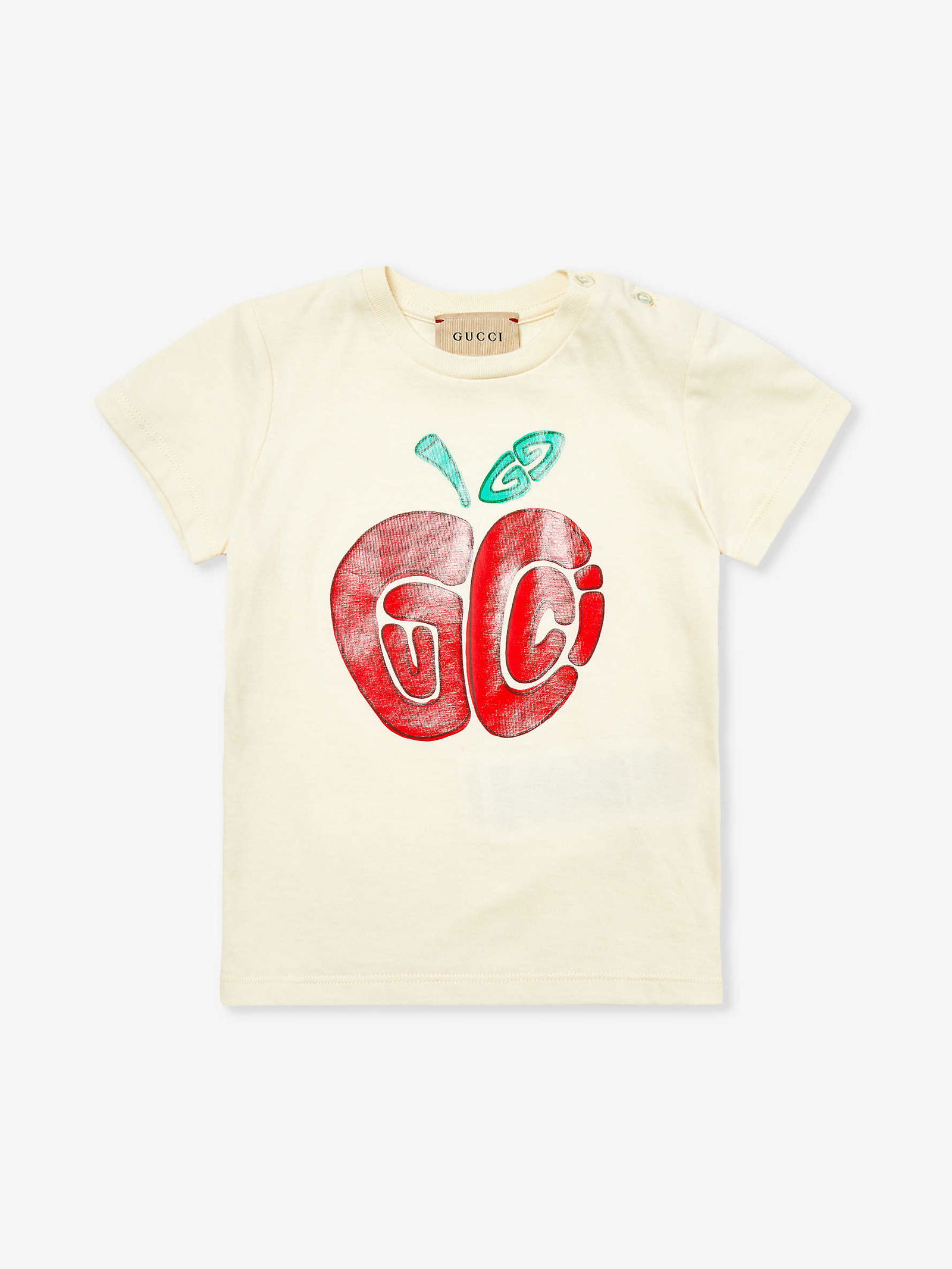 GUCCI Apple-Print Cotton-Jersey T-Shirt 3-36 Months | endource
