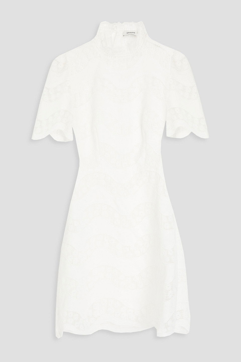 SANDRO Guipure Lace And Cotton-Poplin Mini Dress | endource