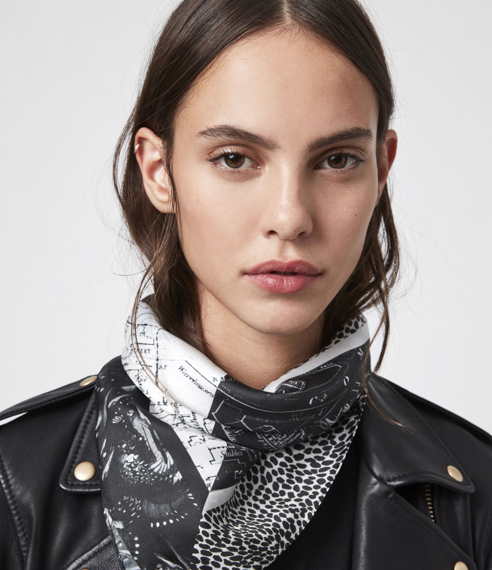 ALLSAINTS Spitalfields Square Silk Scarf | endource