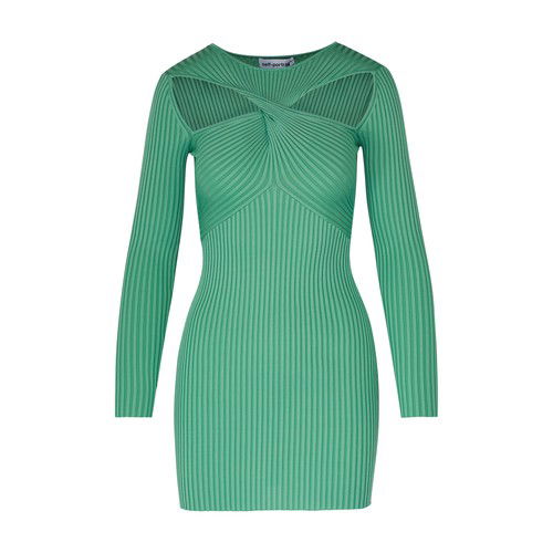 self portrait neon dress Self Portrait Lime Crepe Ruched Midi Dress