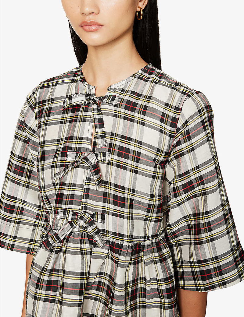 ganni linen silk dress Ganni Silk Linen Dress