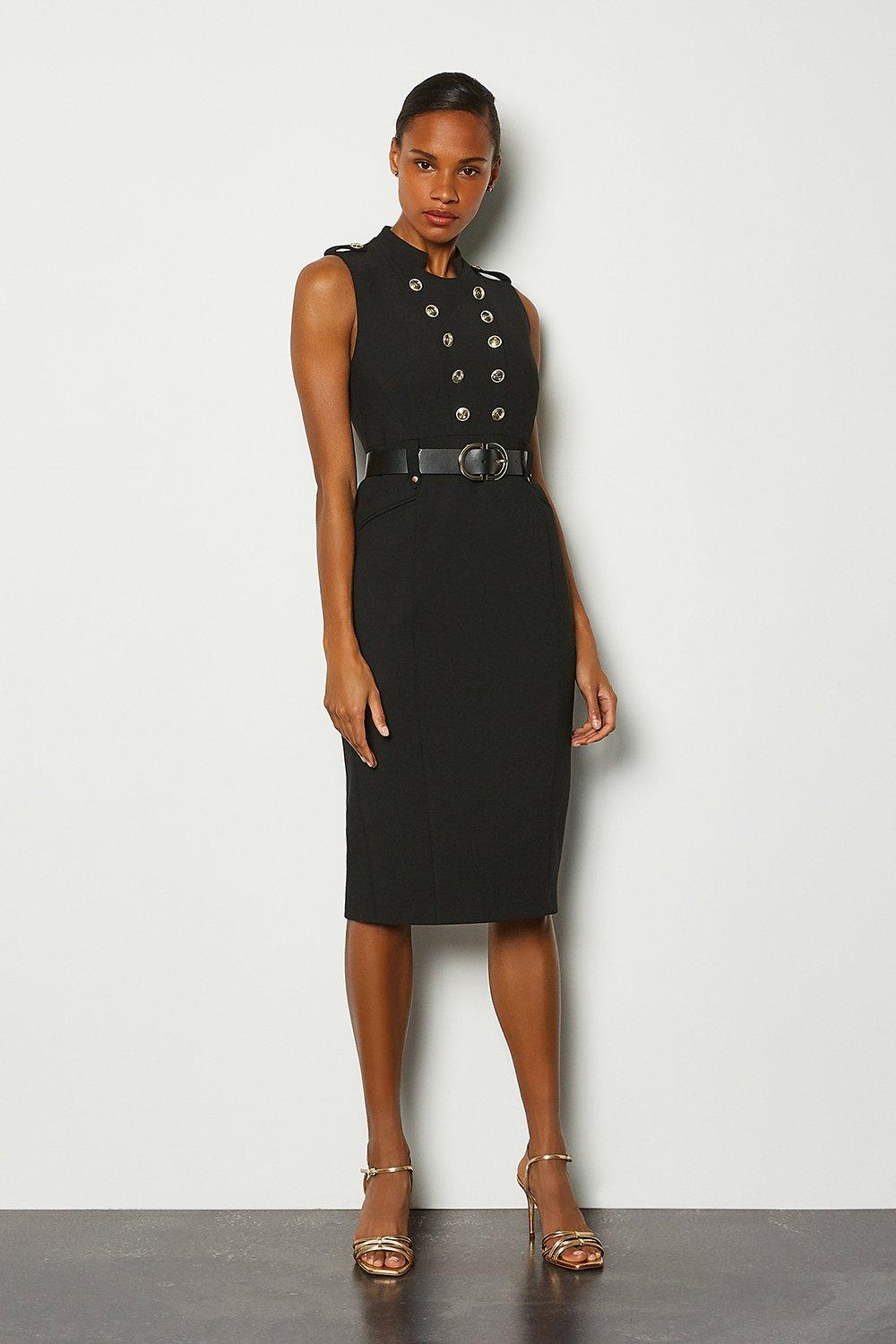 KAREN MILLEN Tailored Button Military Dress | endource