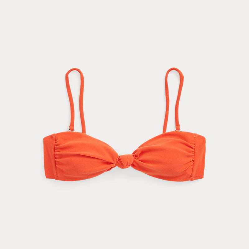 Big Knot Bandeau Bikini Top Orange