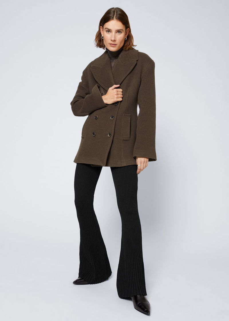 Double-Breasted Italian Wool Pea Coat