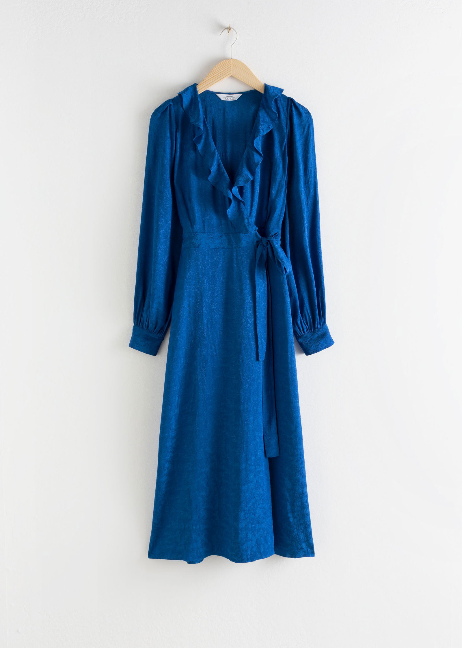 knee length dresses for ladies Carrie Jacquard Midi Wrap Dress – Voluptuous Vintage main image 0