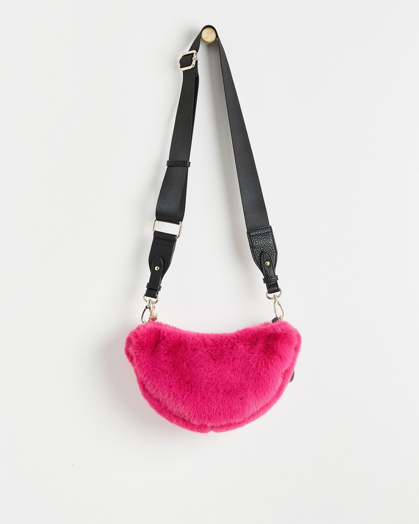 OLIVER BONAS Betty Faux Fur Belt Bag in Pink Endource