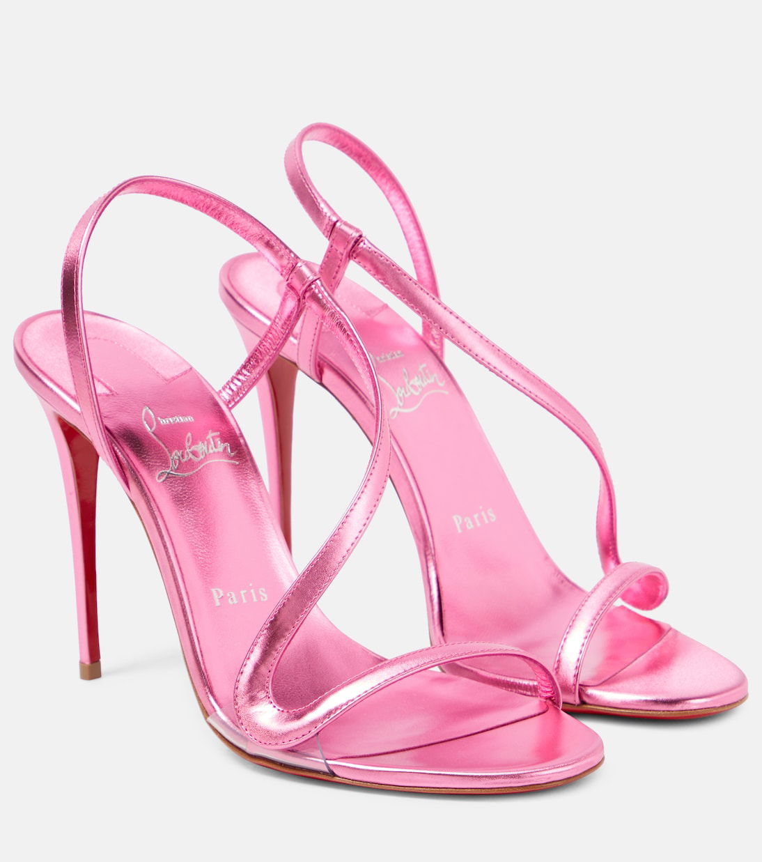 CHRISTIAN LOUBOUTIN Rosalie 100 Leather Sandals in Pink | Endource