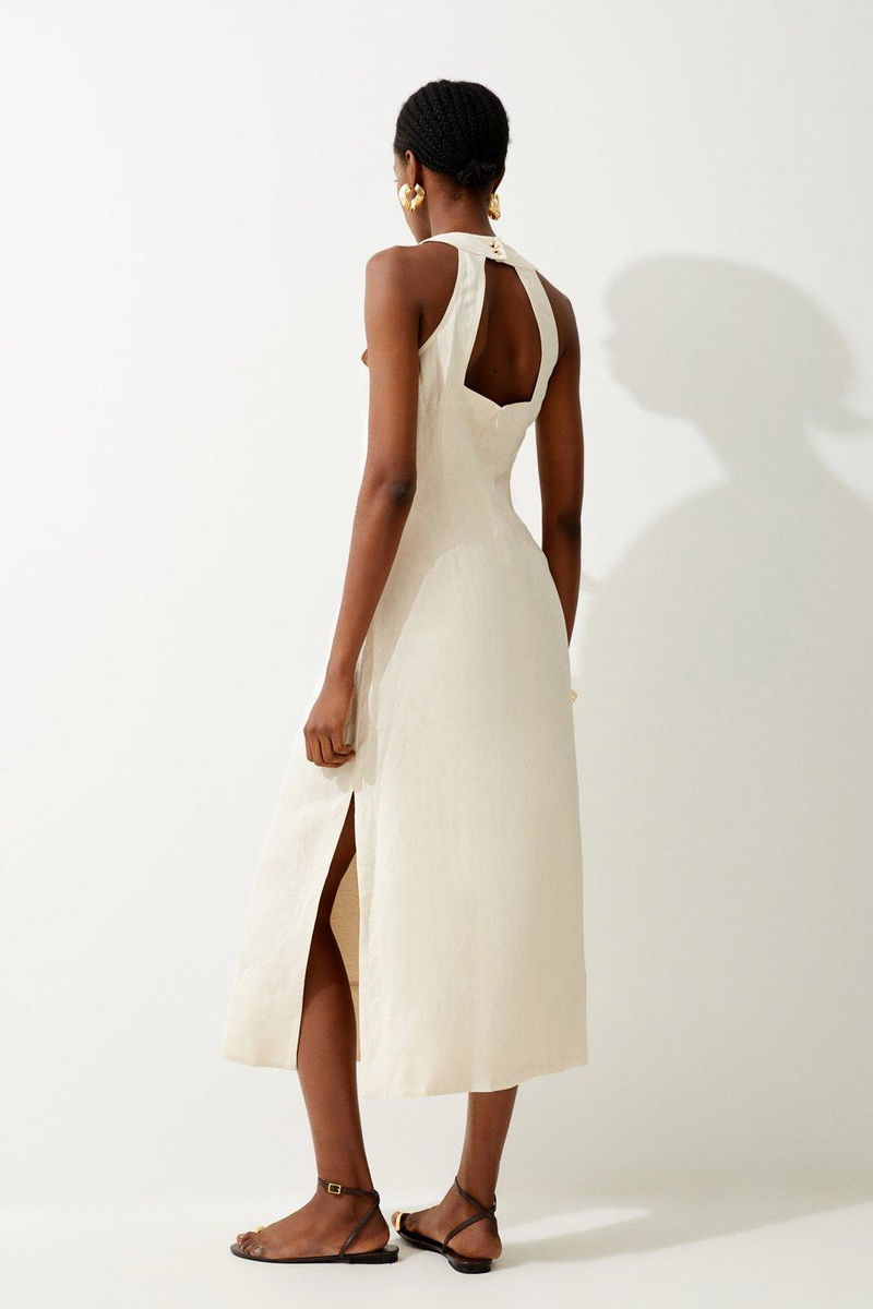 triangle halter neck dress James Perse Linen Halter Dress main image 0
