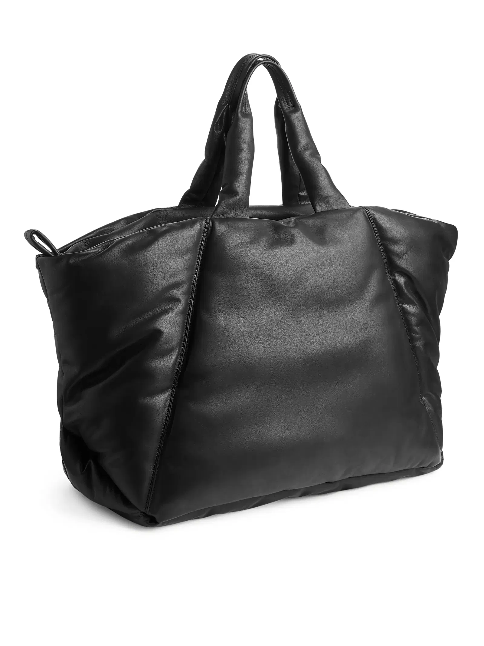 ARKET Oversized Puffy Leather Tote in Black | Endource