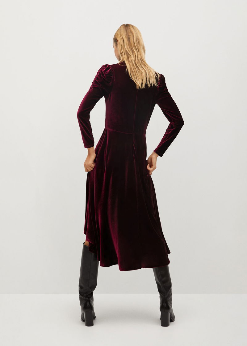 MANGO Asymmetric Velvet Dress | endource