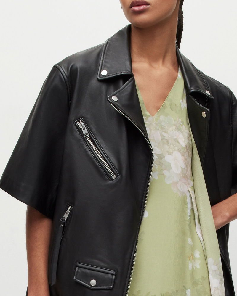 Ripley Short Sleeve Leather Biker Jacket