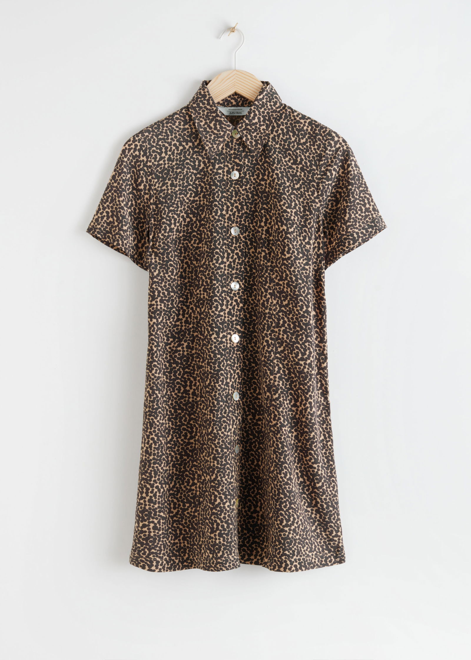 knee length dresses for ladies & Other Stories Black Button Down Short Sleeve Collar Pockets Shirt Dress  Size 4