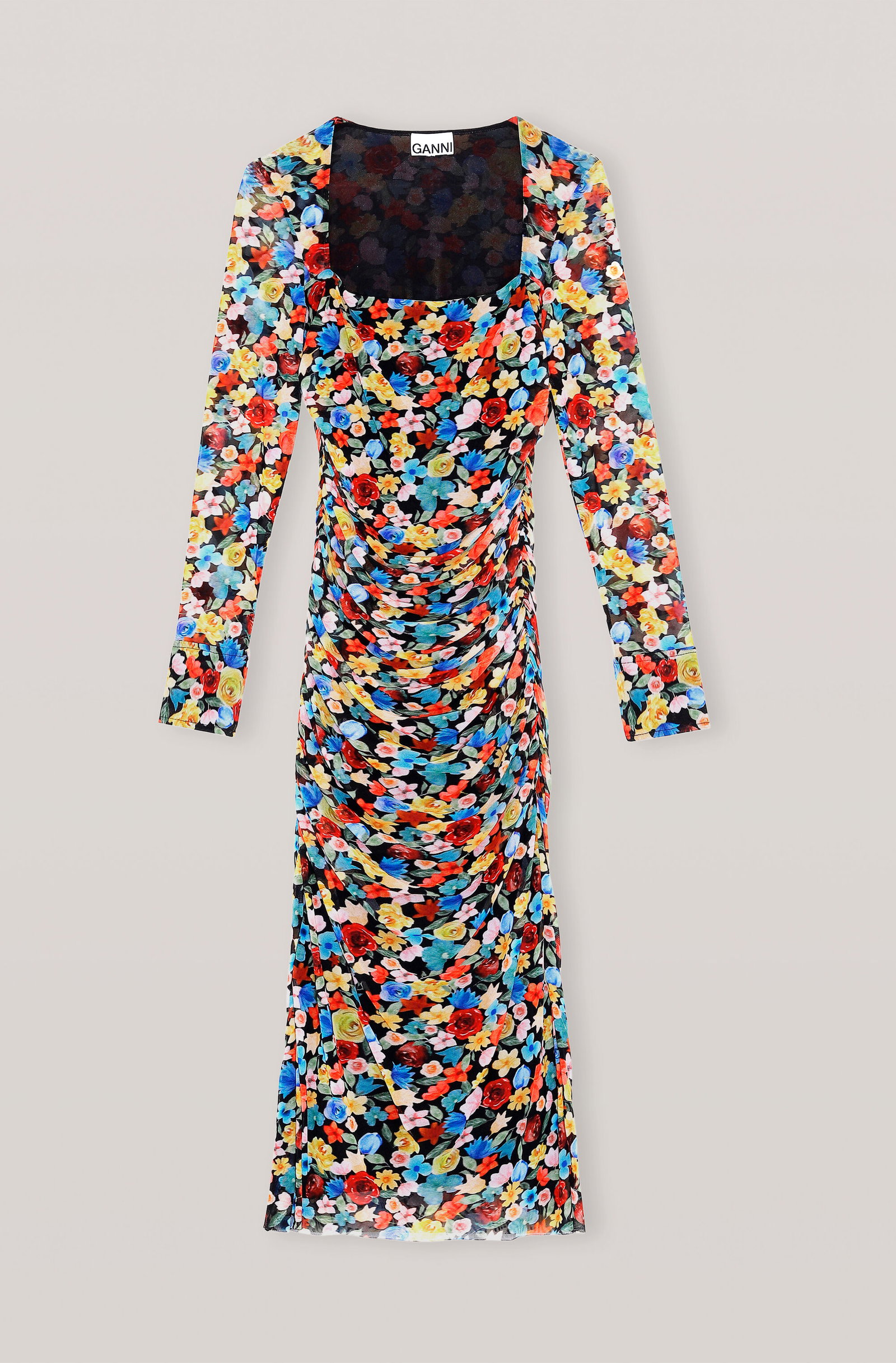 90s midi dress 90's Daisy Black White Midi Dress