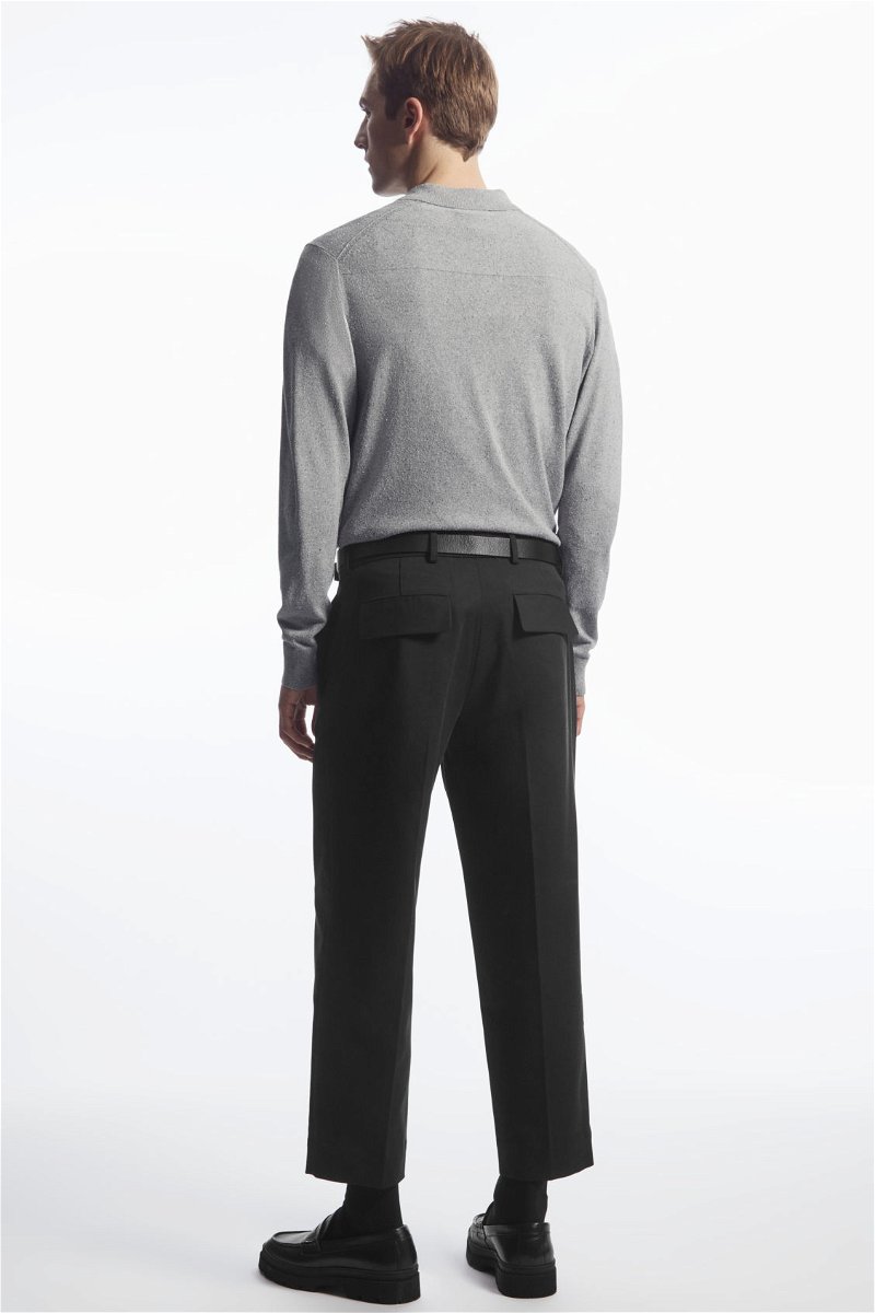 COS CROPPED STRAIGHT-LEG TWILL TROUSERS
