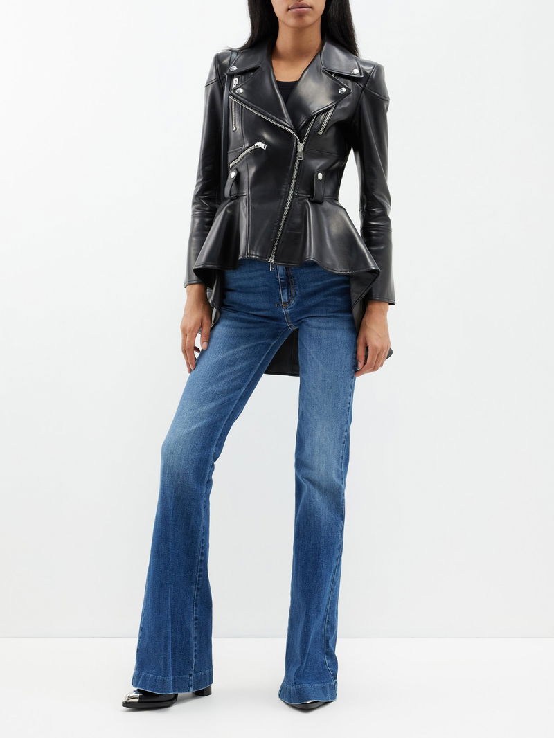 ALEXANDER MCQUEEN High-Rise Stretch-Denim Flared Jeans endource
