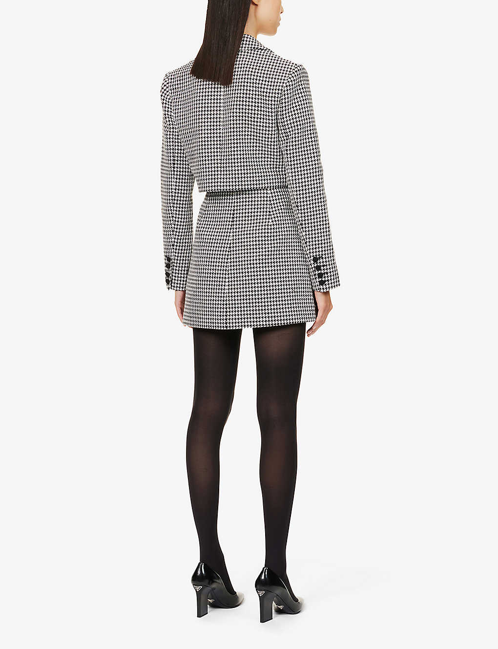 self portrait houndstooth mini dress Check Blazer Mini Dress self-portrait-US