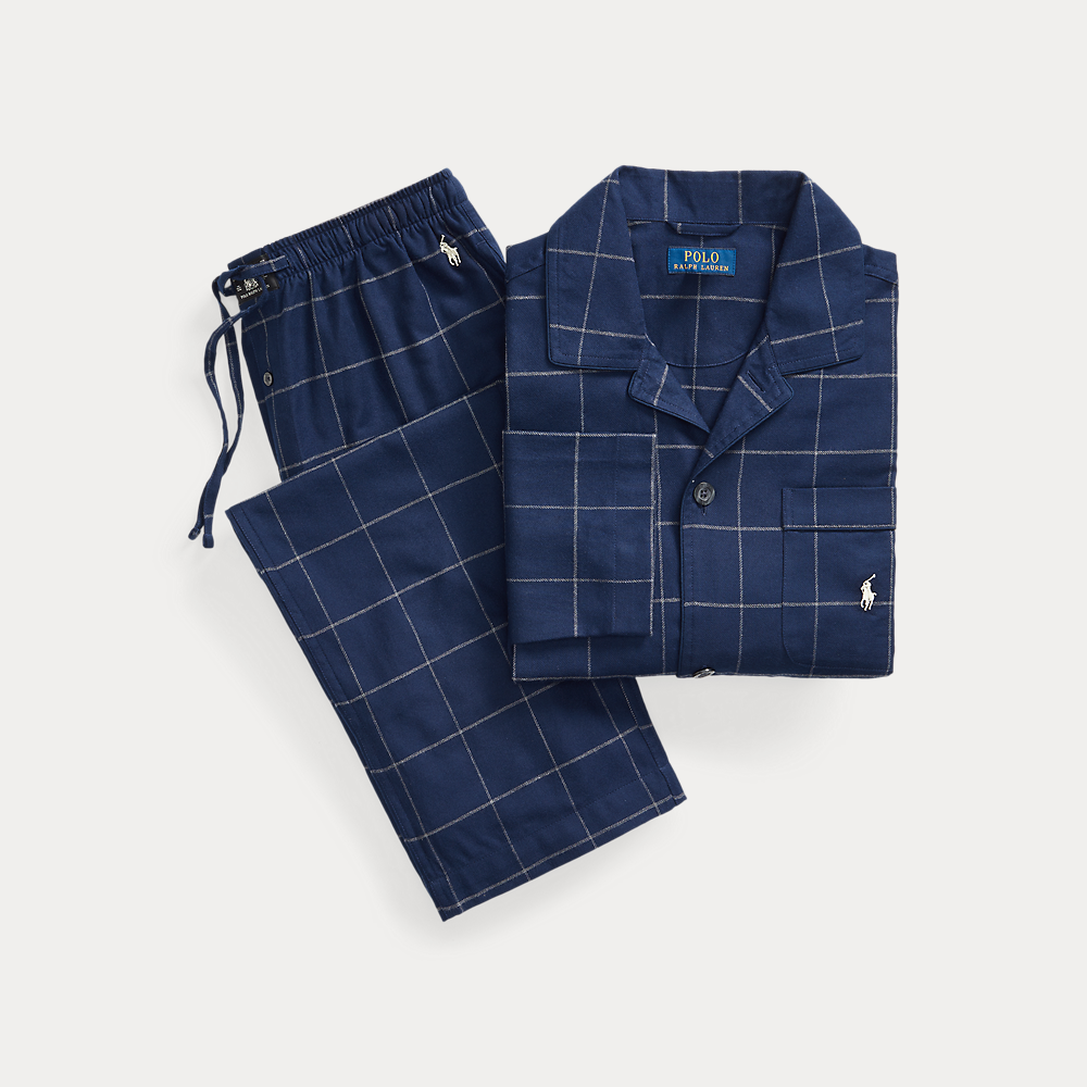 POLO RALPH LAUREN Plaid Flannel Sleep Set in Blue Endource