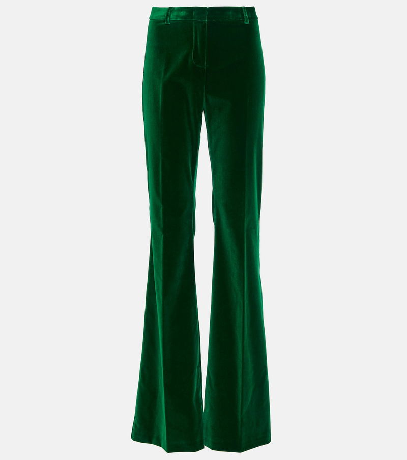 FRAME Le High Flare cotton-blend velvet pants