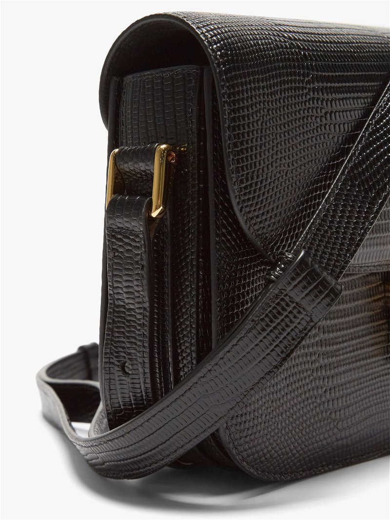 A.P.C. Grace Lizard-effect Leather Shoulder Bag in Brown