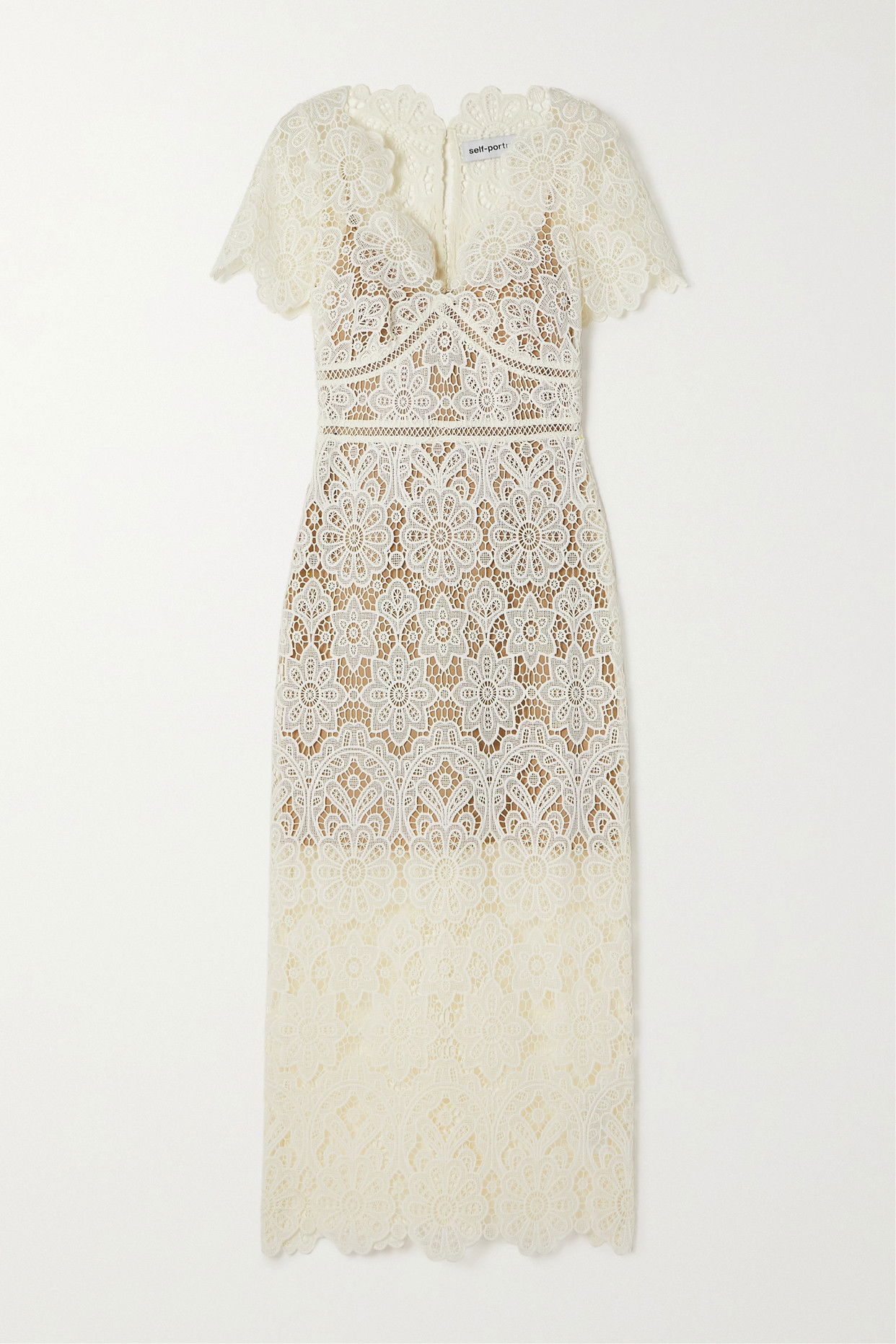self portrait ivory floral guipure midi dress 70% off SELF-PORTRAIT Lace 6-10