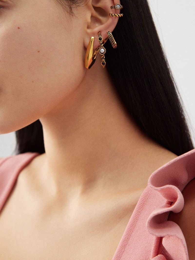 Alexander McQueen Gold Ear Cuff Alexander McQueen Gold And Silver Ear Cuffs | italist  main image 3