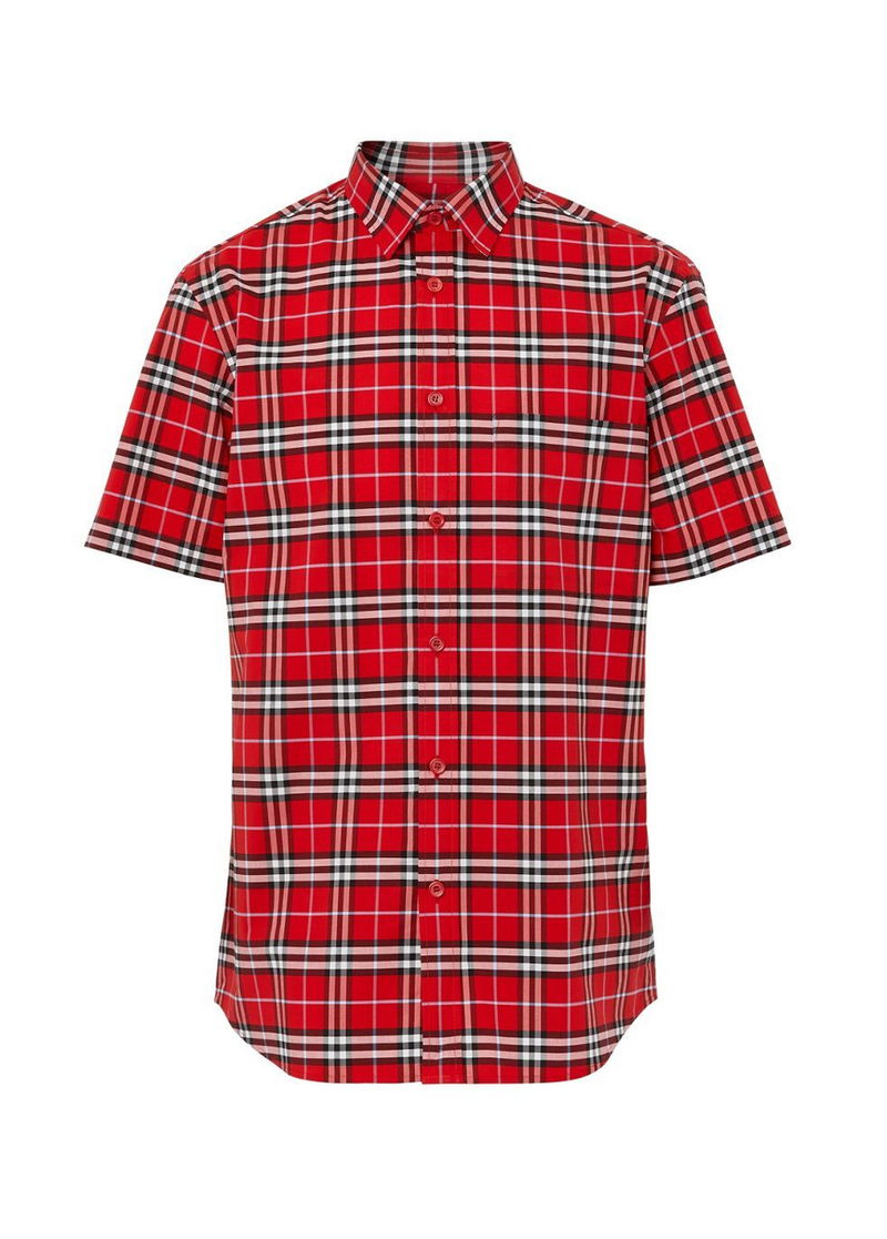 Burberry Short Sleeve Check Stretch Cotton Shirt Endource