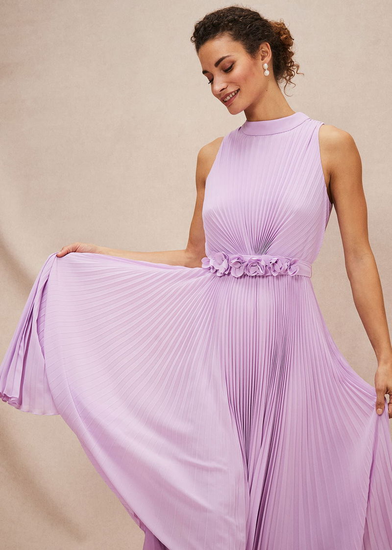 PHASE EIGHT Simara Pleat Dress in Crocus