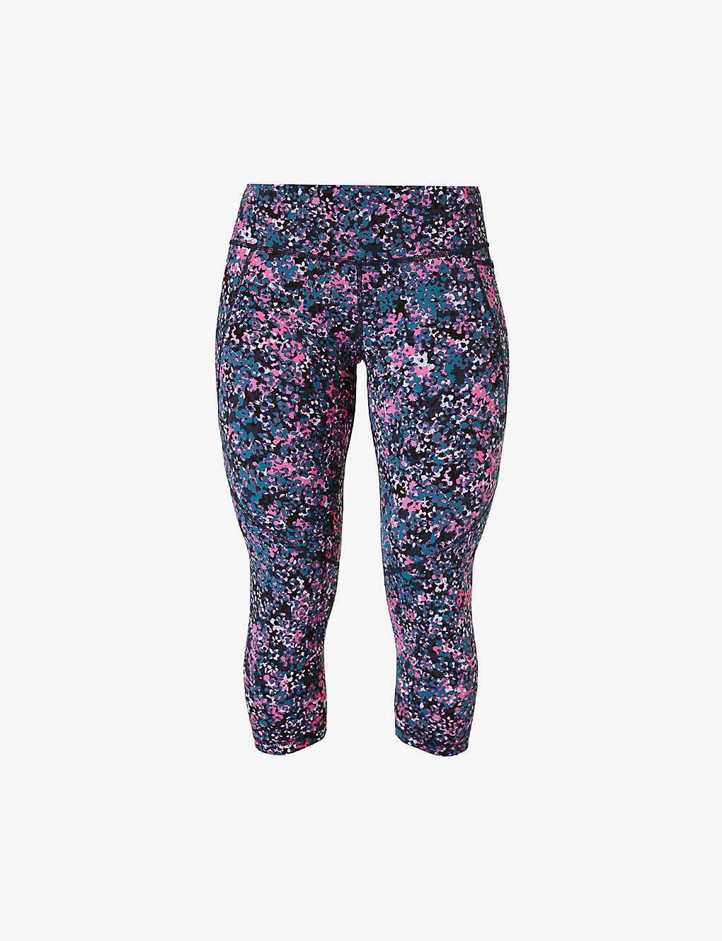 SWEATY BETTY Power Cropped Graphic-Print Stretch-Jersey Leggings in Pink  Scattered