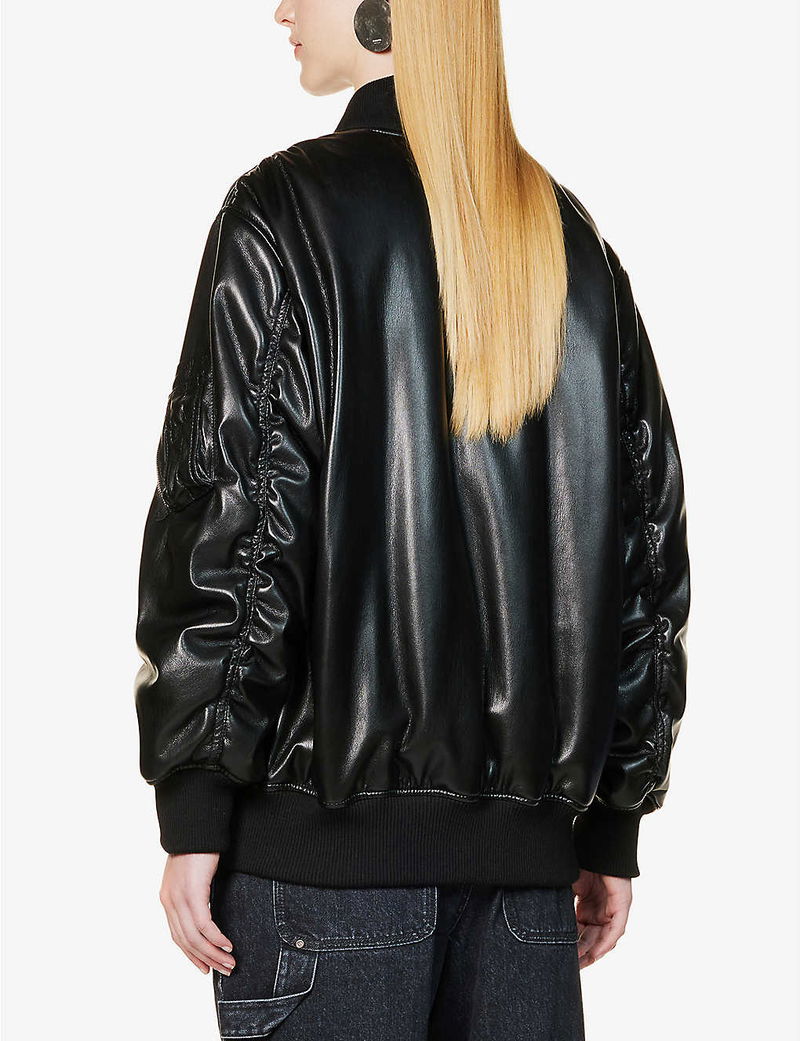 ROTATE BIRGER CHRISTENSEN Nina woven recycled faux leather bomber