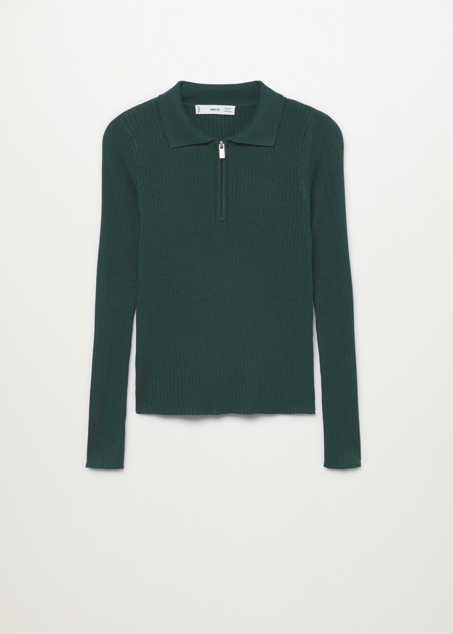 MANGO Ribbed Sweater With Zip | endource