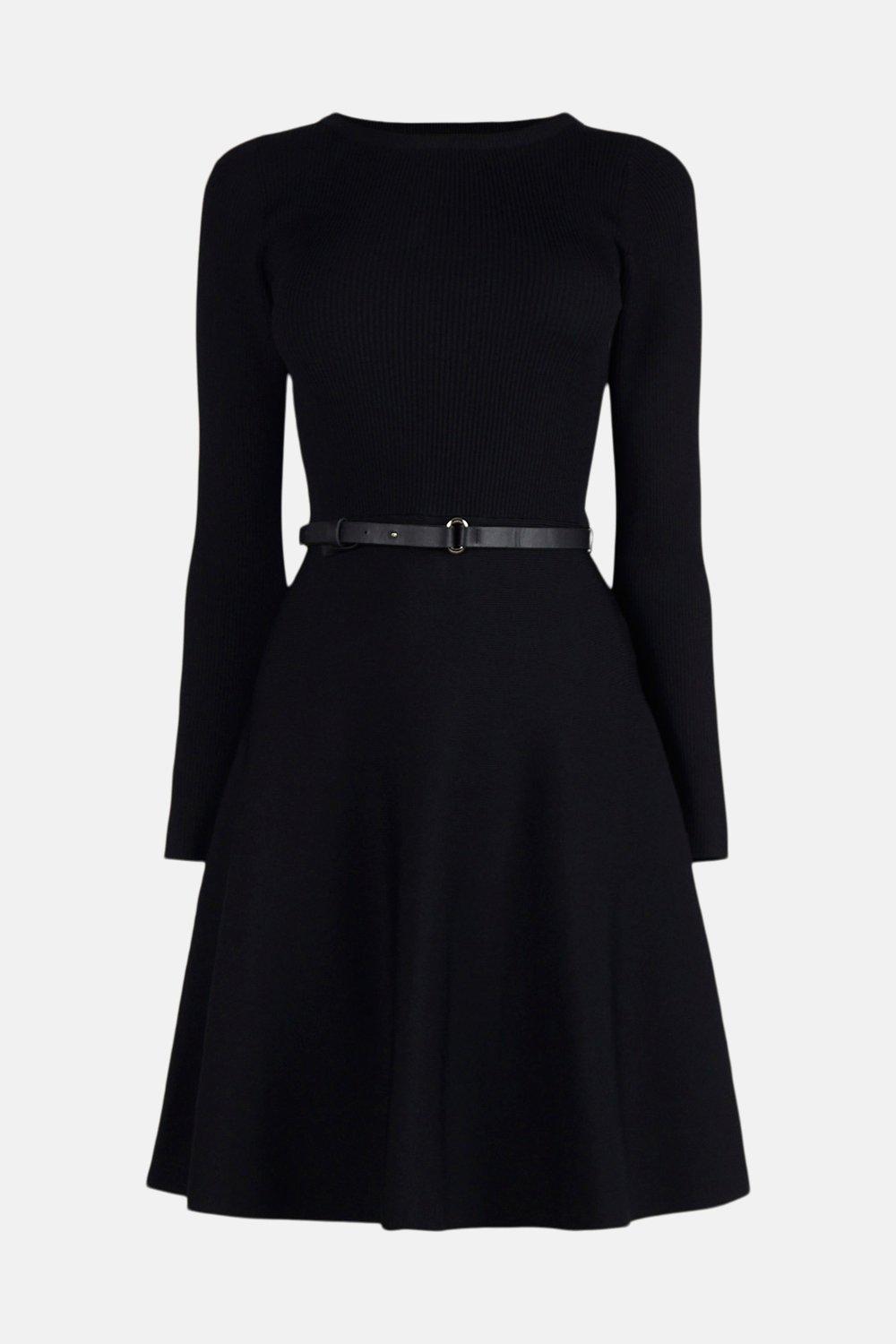 stretch knit skater dress with belt Price History of STRETCH KNIT SKATER DRESS WITH BELT from Zara 7903_50145