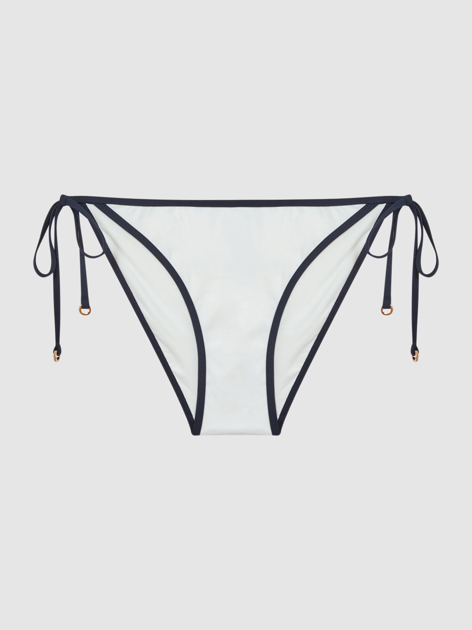 REISS Rutha Side Tie Contrast Trim Bikini Bottoms Endource