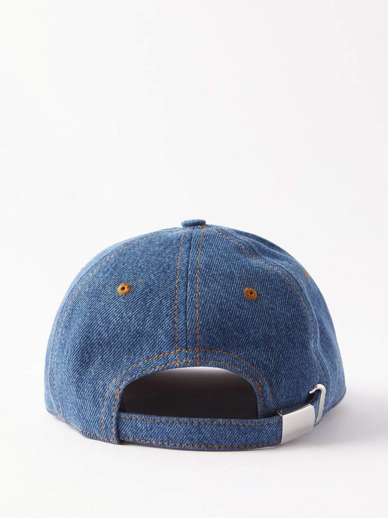 BURBERRY Logo-Embroidered Washed-Denim Baseball Cap | endource display picture 3