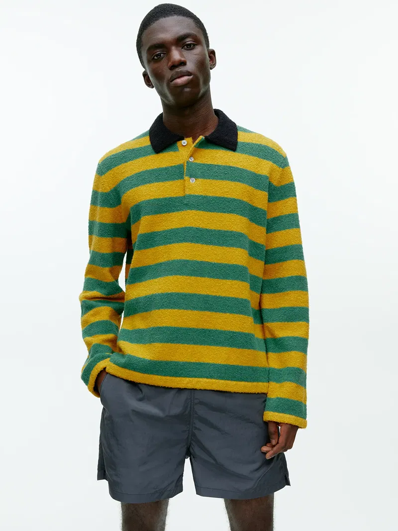 green yellow striped shirt