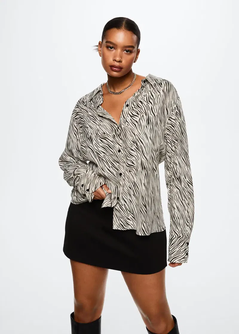 mango animal print shirt