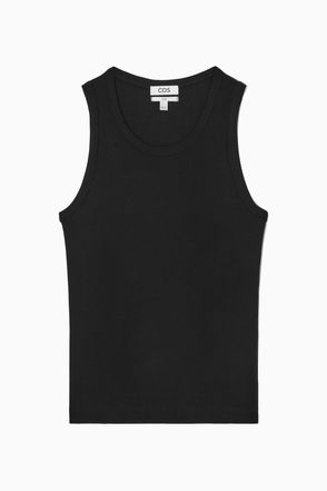 RICK OWENS Ribbed-Jersey Tank Top in Black