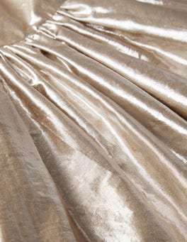 BODEN Metallic Gold Bow Party Dress | endource