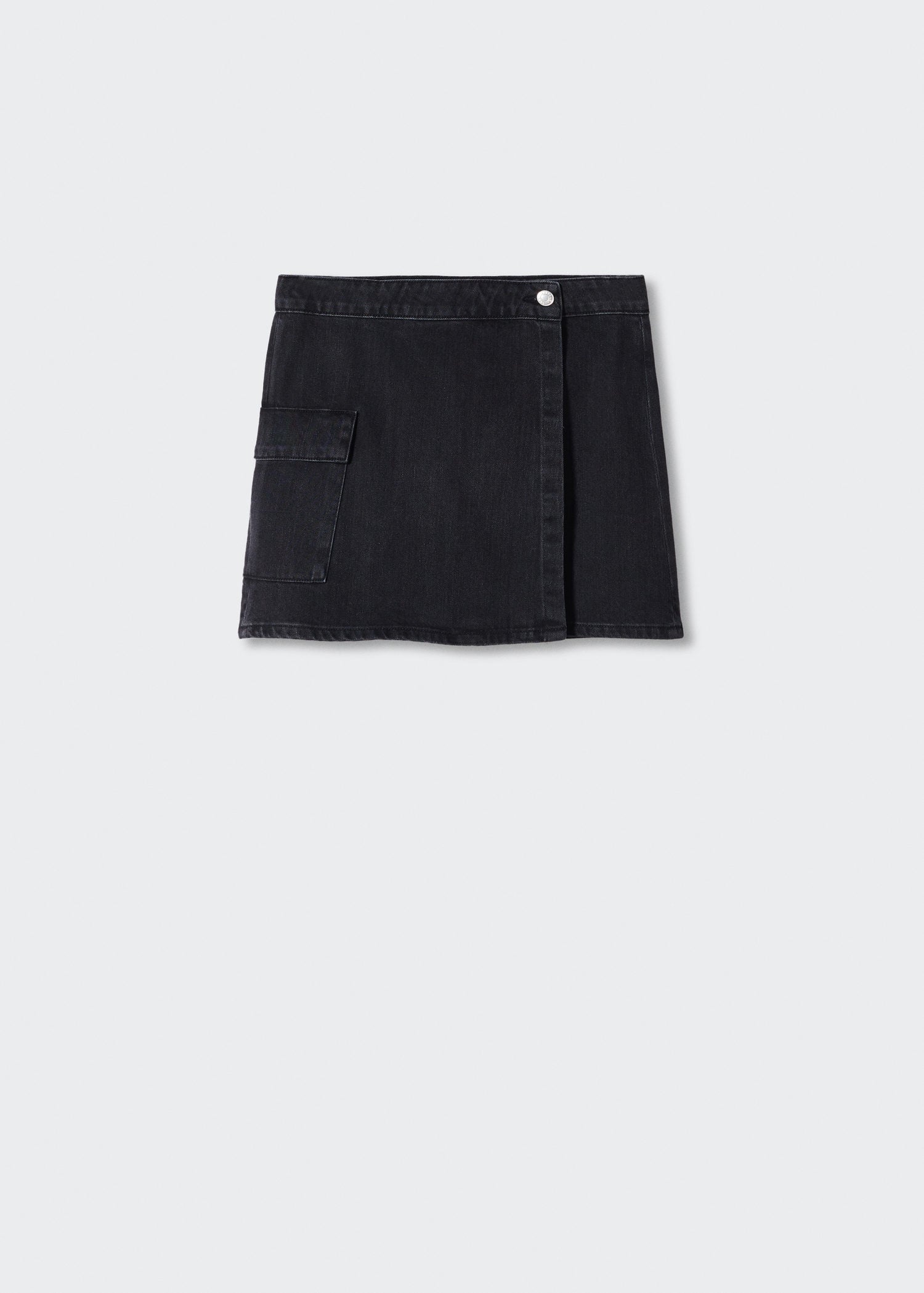 MANGO Crossed Denim Miniskirt endource
