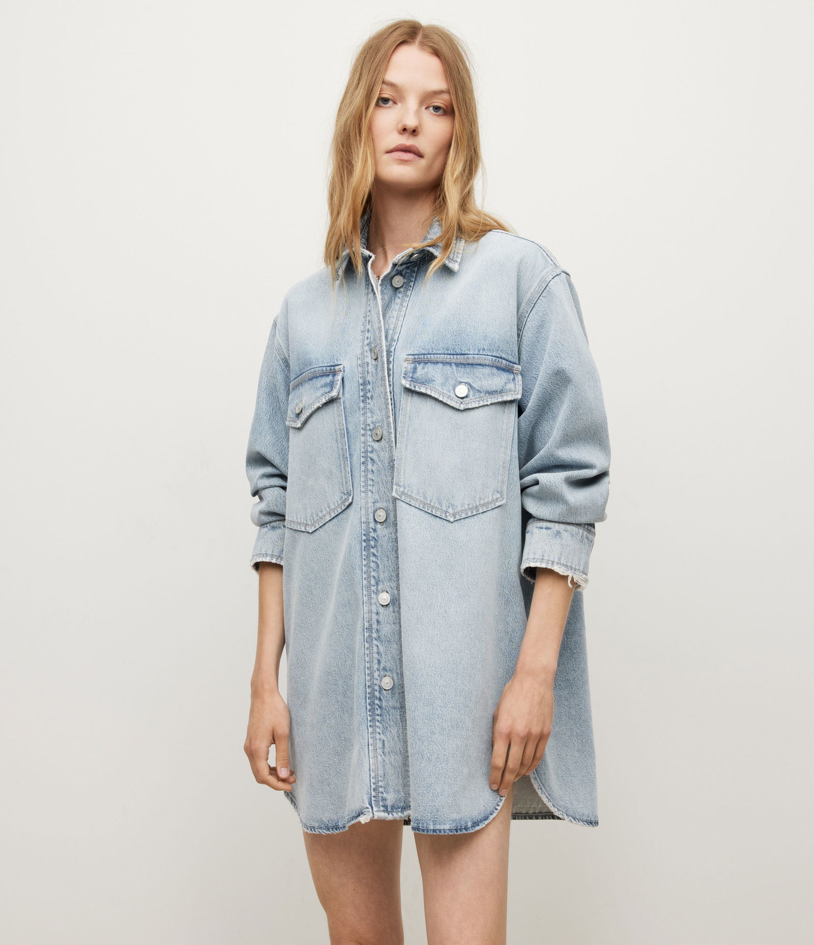 all saints denim shirt dress ALLSAINTS Osa Denim Mini Dress
