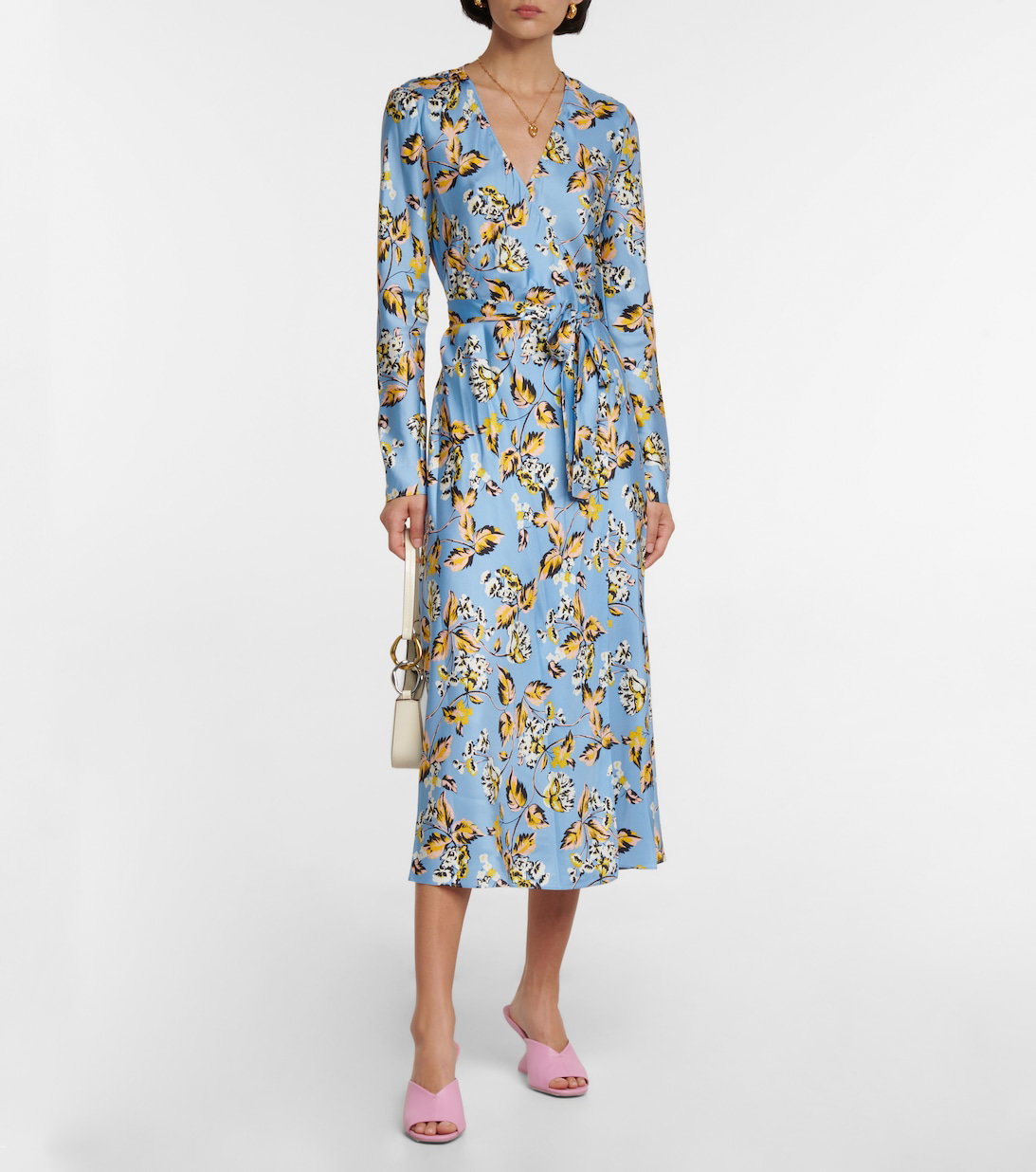 dvf tilly silk wrap dress DIANE VON FURSTENBERG Tilly striped silk crepe de chine midi wrap dress
