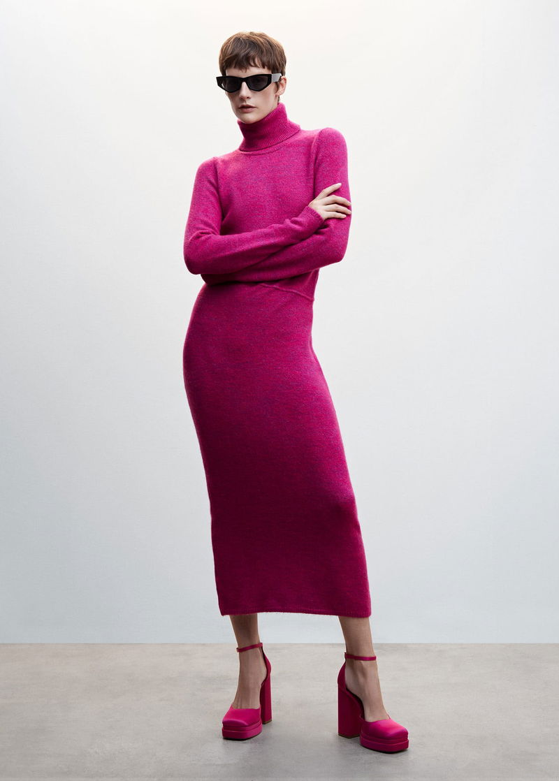 mango knitted turtleneck dress Knitted turtleneck dress - Women