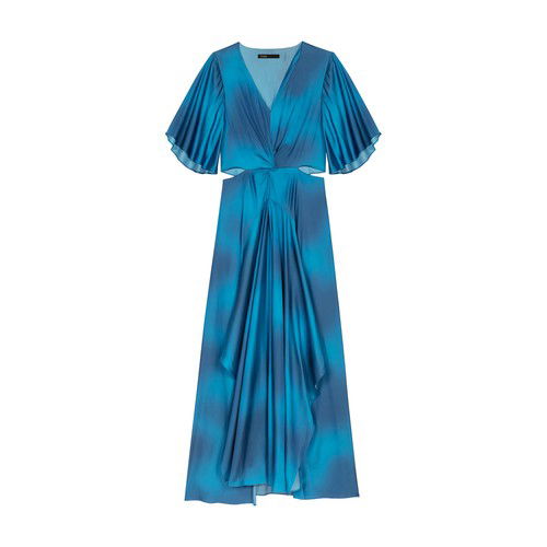 maje satin look maxi dress Satin-effect draped maxi dress Purple For Women