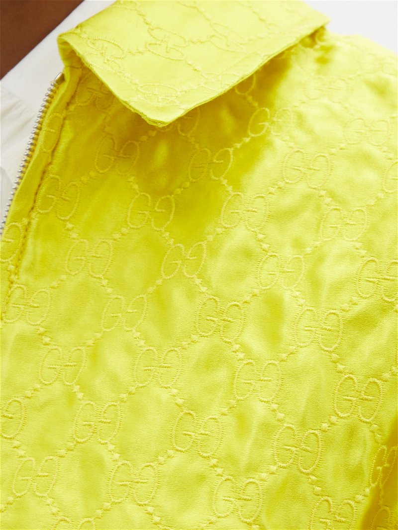 Gucci, Intimates & Sleepwear, Gucci Yellow Silk Embroidered Gg Duchesse  Bra Size